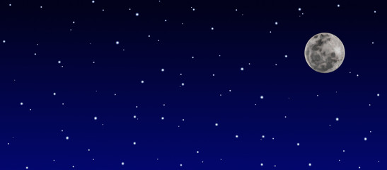 満月の星空-横長