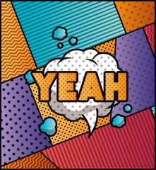 expression bubble with yeah pop art style