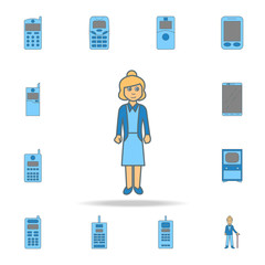 old age of a woman color outline icon. One of the collection icons for websites, web design