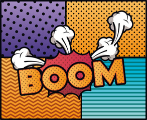expression bubble with boom pop art style