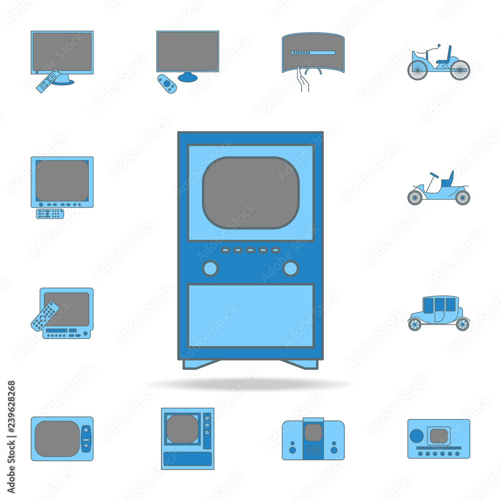 Poster first tv color outline icon. one of the collection icons for websites, web design