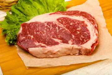 Rib eye raw steak