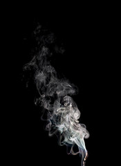 white smoke on black background