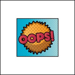 expression bubble with oops pop art style
