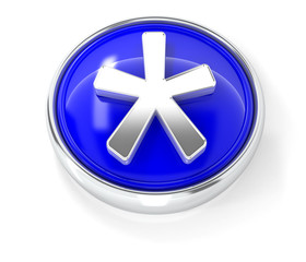 Obraz premium Asterisk icon on glossy blue round button