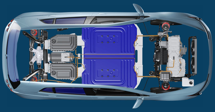 Elektroantriebstechnik bei einem PKW