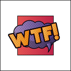 expression bubble with wtf pop art style