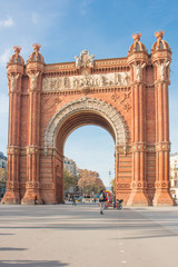Fototapeta na wymiar Arc de Triomf Passeig de Lluís Companys Barcelona Katalonien