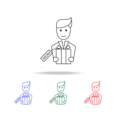 father with a gift for mother's day icon. Elements of mother day in multi colored icons. Premium quality graphic design icon. Simple icon for websites, web design, mobile app