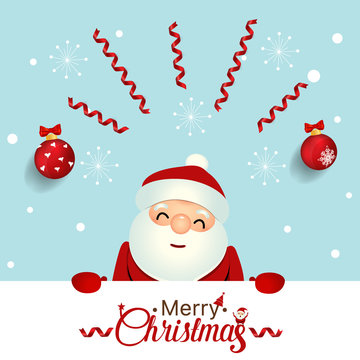 Christmas Greeting Card with Christmas Santa Claus. Vector illustration.