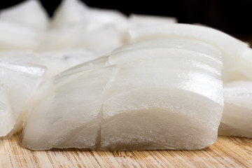 Pieces of sliced onions