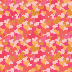 Heart seamless pattern. Vector love illustration. Valentine's Day, Mother's Day, wedding, scrapbook, gift wrapping paper, textiles. Red background
