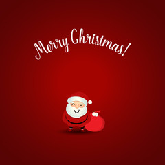 Christmas Greeting Card with Christmas Santa Claus. Vector illustration