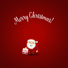 Christmas Greeting Card with Christmas Santa Claus. Vector illustration