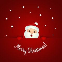 Fototapeta na wymiar Christmas Greeting Card with Christmas Santa Claus. Vector illustration