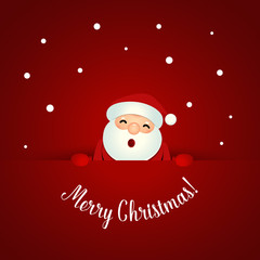 Christmas Greeting Card with Christmas Santa Claus. Vector illustration