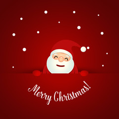 Christmas Greeting Card with Christmas Santa Claus. Vector illustration