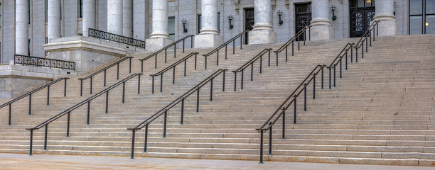 The front steps of Utah State Capitol Building