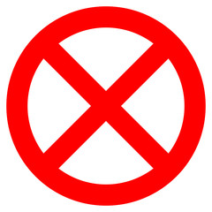 Obraz premium No sign - red thick simple, isolated - vector