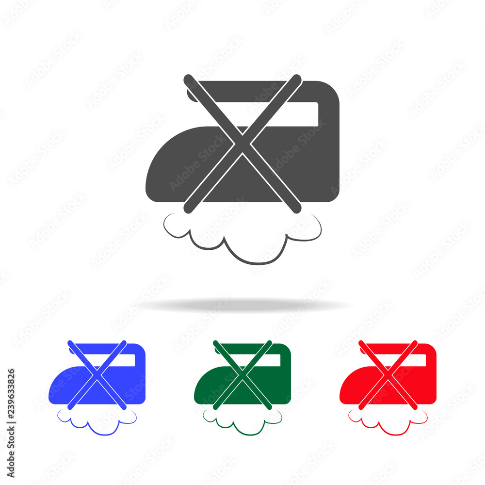 Aufkleber do not steam icon. elements of washing in multi colored icons. premium quality graphic design icon. 