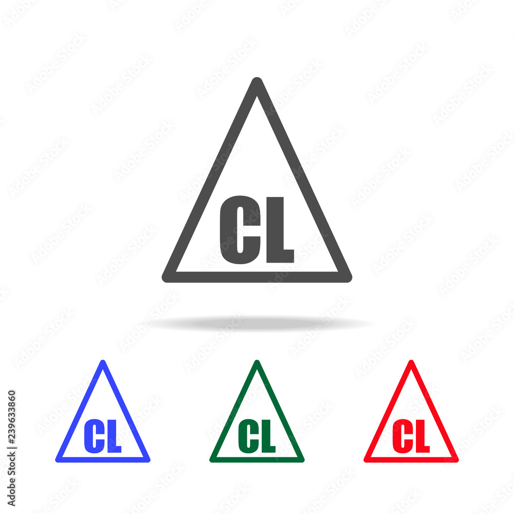 Poster only chlorinated bleaches are allowed icon. elements of washing in multi colored icons. premium qual
