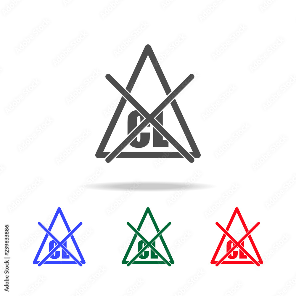 Poster bleach without chlorine icon. elements of washing in multi colored icons. premium quality graphic de