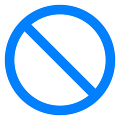 No sign - blue thin simple, isolated - vector