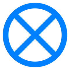 No sign - blue thin simple, isolated - vector