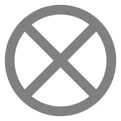 No sign - medium gray thin simple, isolated - vector