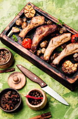 Roasted sliced barbecue pork ribs
