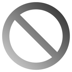 No sign - medium gray thick gradient, isolated - vector