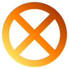 No sign - orange thick gradient, isolated - vector