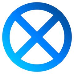 No sign - blue thick gradient, isolated - vector