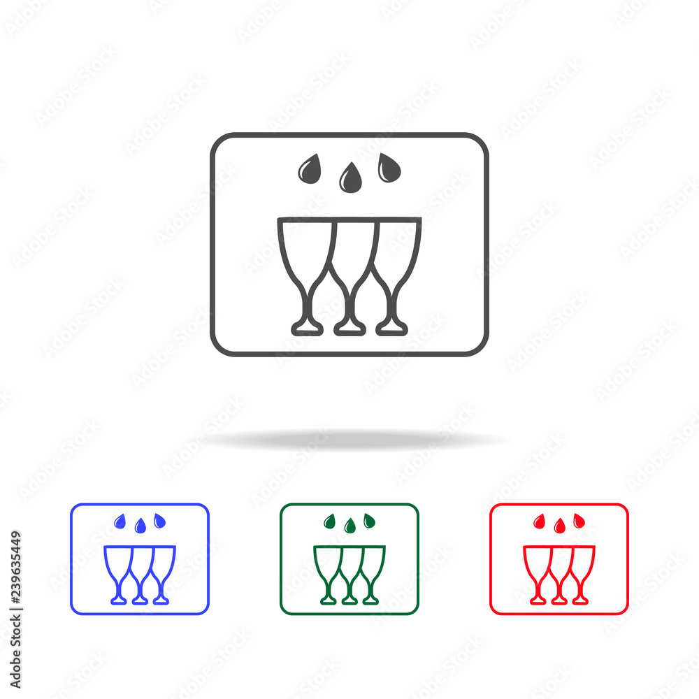 Poster rinse mark icon. elements of washing in multi colored icons. premium quality graphic design icon. si