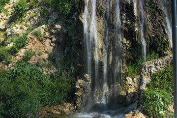 Small waterfall in greenery