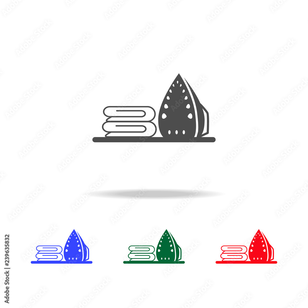 Poster ironing icon. elements of washing in multi colored icons. premium quality graphic design icon. simpl