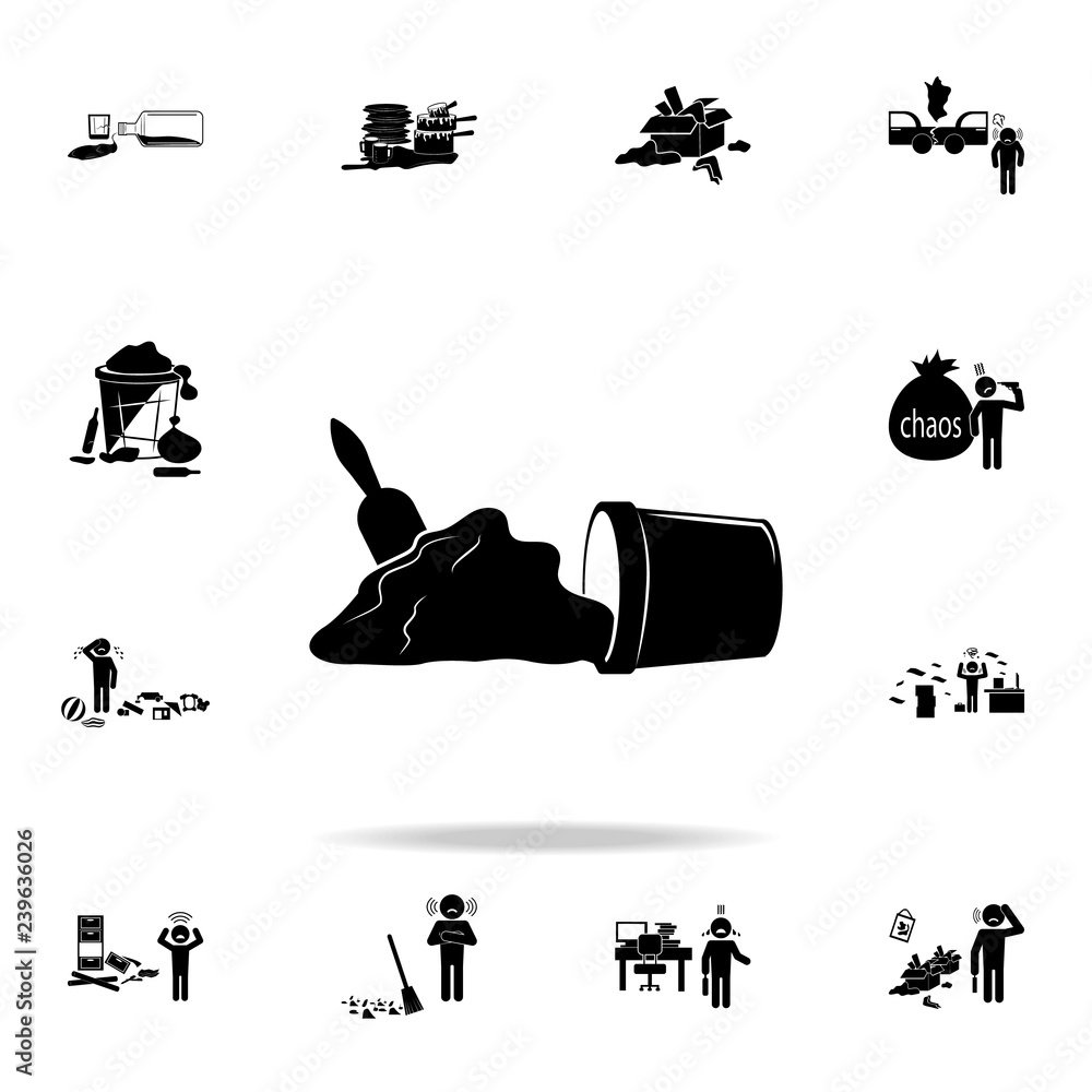 Poster collapsed urn icon. detailed set of chaos element icons. premium graphic design. one of the collecti