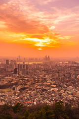 Fototapeta premium Beautiful landscape and cityscape of Seoul city