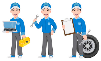 Professional auto mechanic in uniform