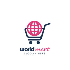 World Shop Logo Design Template. world marketplace logo design