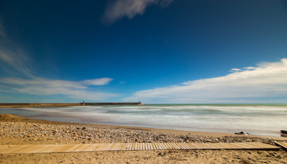 natural landscape of sea rocks and sand
