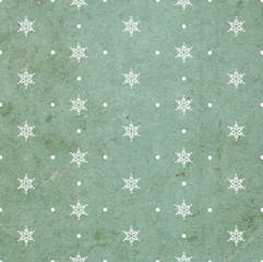 White Snowflakes on blue vintage background Christmas Pattern Blue and white greeting vintage card