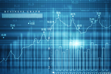 2d rendering Stock market online business concept. business Graph 