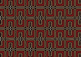 Aboriginal art vector seamless pattern background.
