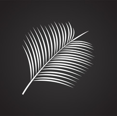 Tropic leaf on black background for graphic and web design, Modern simple vector sign. Internet concept. Trendy symbol for website design web button or mobile app