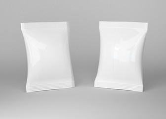 White blank packaging mockup on grey background, 3d rendering.