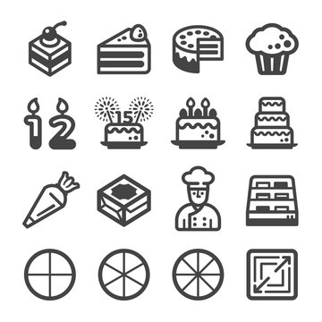 cake icon set,vector and illustration