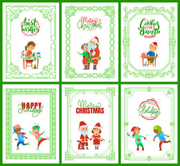 Best Wishes Happy New Year Merry Christmas Set