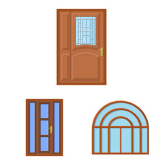 Vector design of door and front symbol. Collection of door and wooden vector icon for stock.