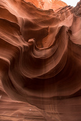 Scenic beauty of the famous Antelope Canyon in Arizona. It is a slot canyon on the Navajo land. It is one of the most adventurous places in Arizona and is very famous among tourists.